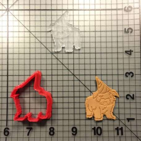 Happy Birthday Puppy 100 Cookie Cutter and Stamp (embossed 1)