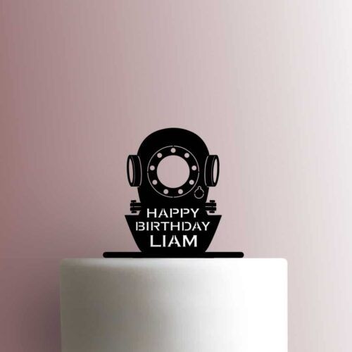 Custom Scuba Diver Happy Birthday 100 Cake Topper