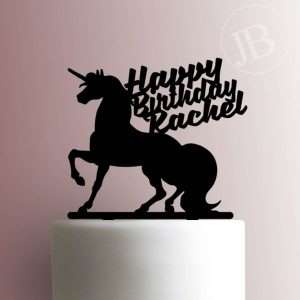 Custom Unicorn Happy Birthday 225-445 Cake Topper