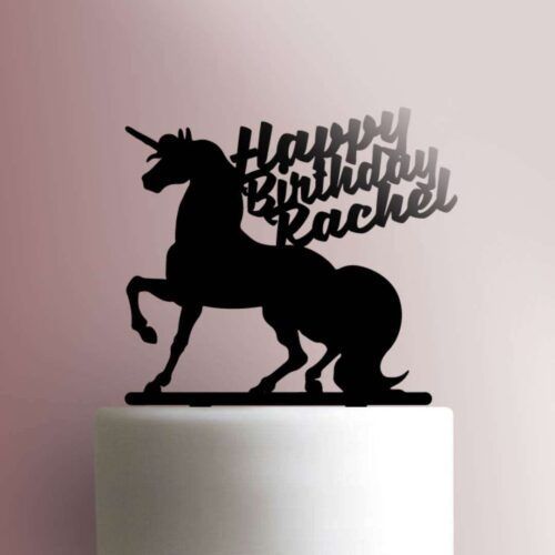 Custom Unicorn Happy Birthday 225-445 Cake Topper