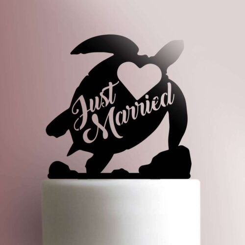 Just Married Turtle Cake Topper 100