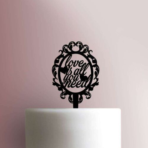 Love is All You Need Damask Cake Topper 100