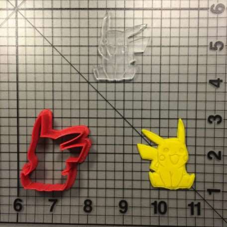 Pikachu 100 Cookie Cutter and Stamp (embossed 1)