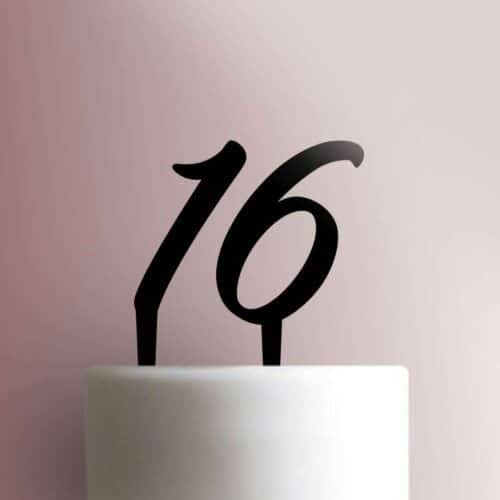 Sixteen Cake Topper 100