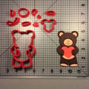 Heart Teddy Bear 100 Cookie Cutter Set