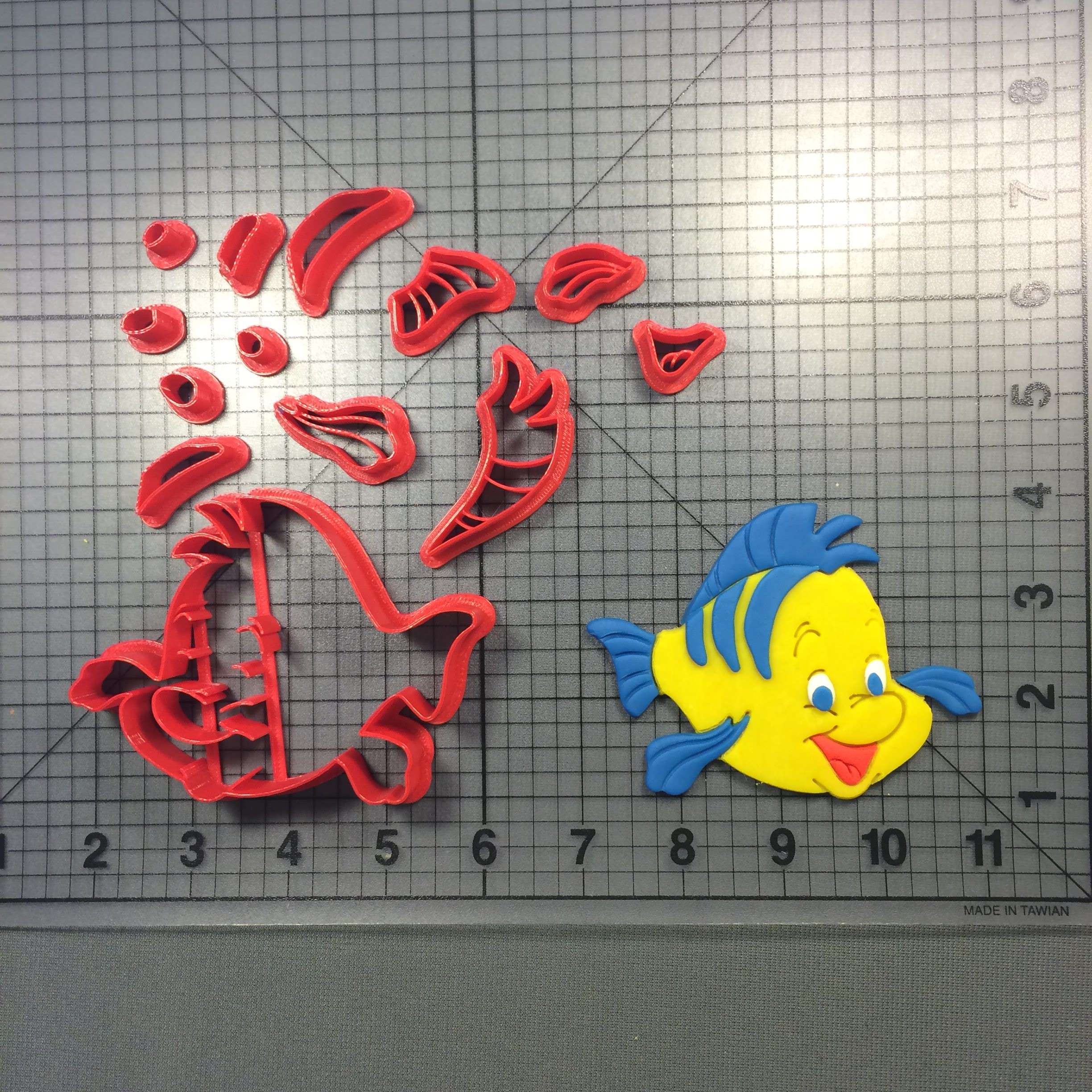 3d printed plastic Little Mermaid Cookie Cutter and Stamp Set