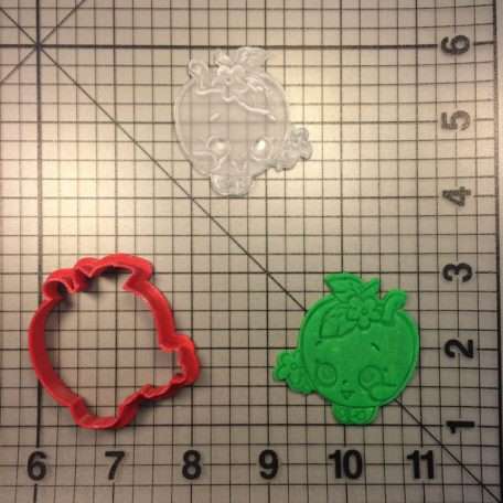 Shopkins- Apple Blossom 100 Cookie Cutter and Stamp (embossed 1)