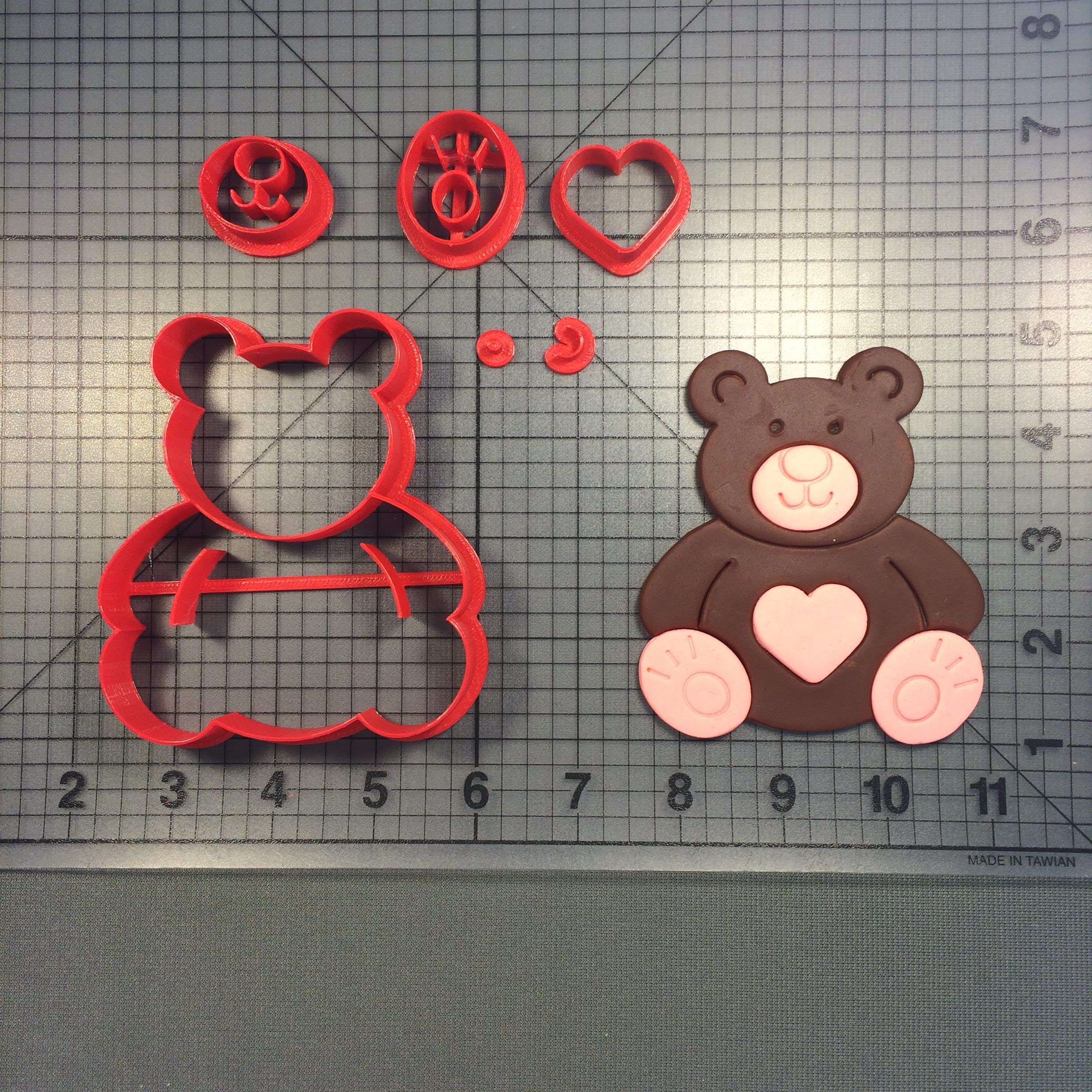 Set of 2 Small and Large Sizes PME Teddy Cookie and Cake Cutters 