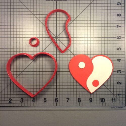Yin Yang Heart Cookie Cutter Set