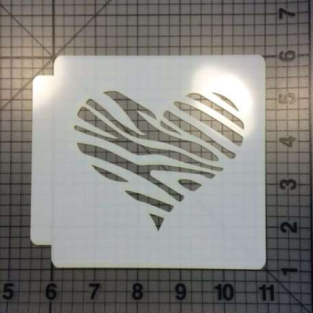 Zebra Heart Stencil 100