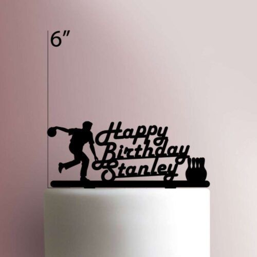 Custom Bowling Happy Birthday Cake Topper 100