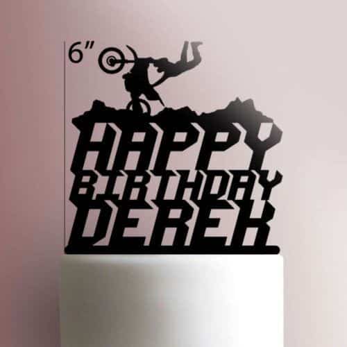 Custom Dirt Bike Happy Birthday Cake Topper 100