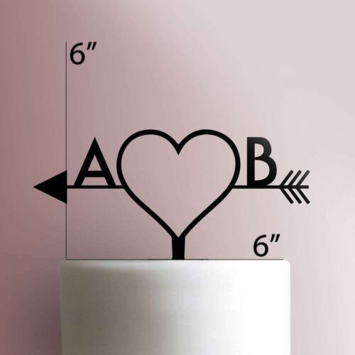 Custom Letters Arrow Heart 100 Cake Topper