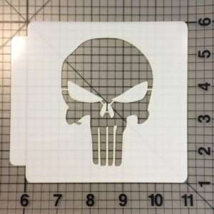 Punisher Stencil Design on Durable Mylar - Reusable Skull Stencil