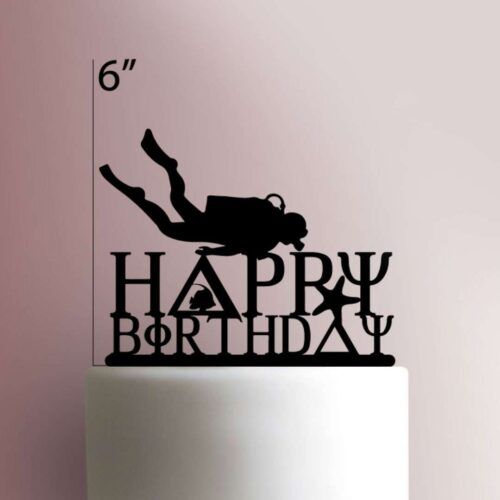 Happy Birthday Scuba Cake Topper 100