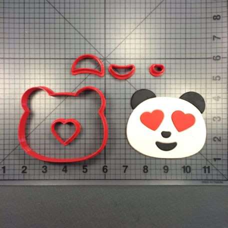 Panda Head with Heart Eyes 266-E956 Cookie Cutter Set