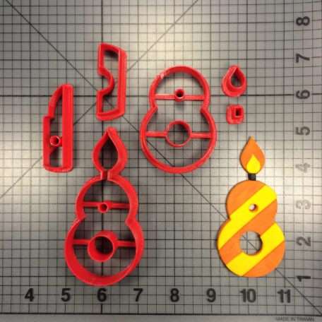 Candle Number 8 100 Cookie Cutter Set