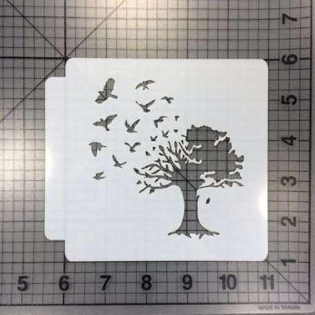 Tree of a Feather Stencil 100