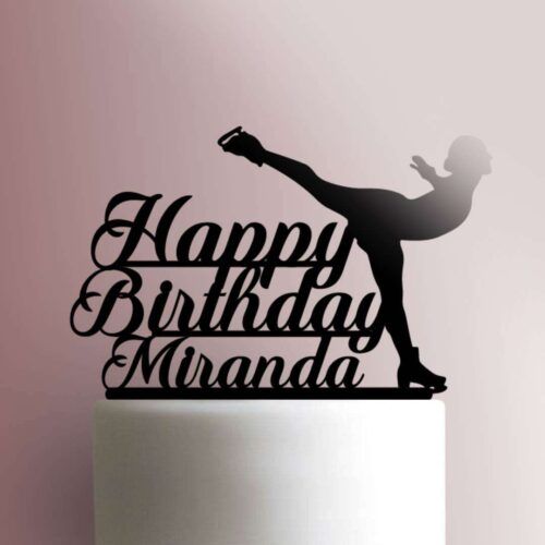 Custom Ice Skating Happy Birthday 225-038 Cake Topper
