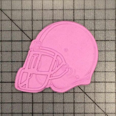Football Helmet 100 Cookie Cutter and Stamp (Embossed 1)