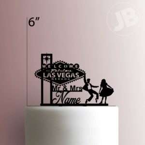 JB_Custom Welcome to Fabulous Las Vegas Nevada Sign Wedding 225-041 Cake Topper