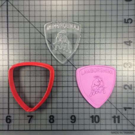 Lamborghini Logo 100 Cookie Cutter and Stamp (Embossed 1)