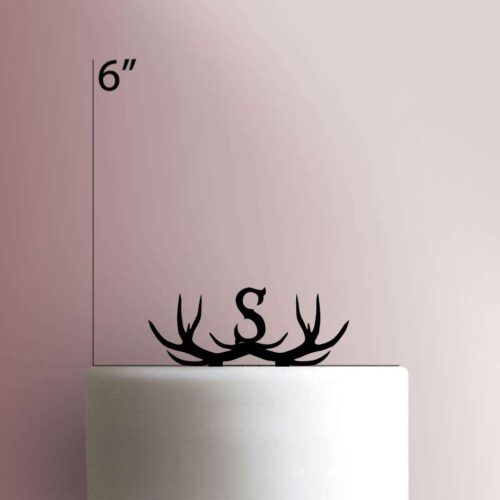 Custom Antler Initial 225-081 Cake Topper