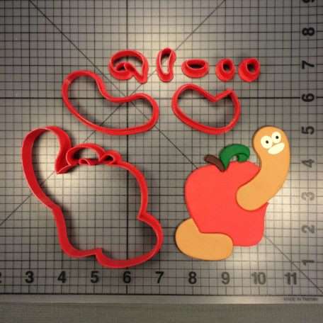 Worm in a Apple 266-264 Cookie Cutter Set