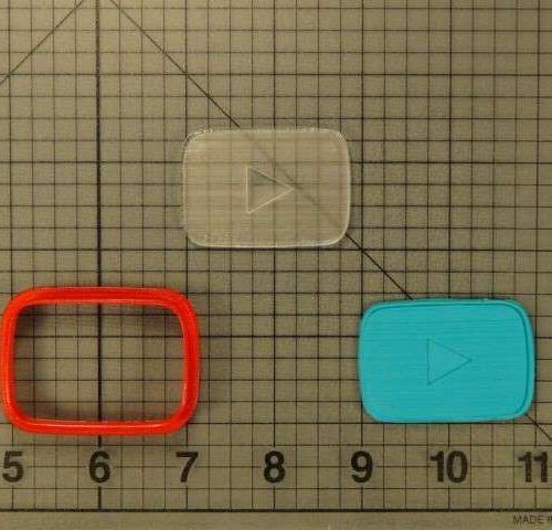 YouTube Play Button 227-056 Cookie Cutter and Stamp Embossed (2)