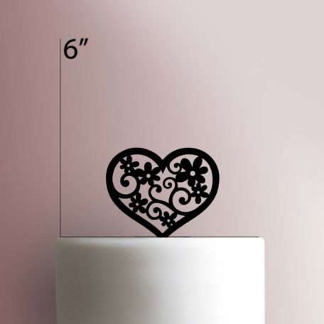Heart and Flowers 225-198 Cake Topper