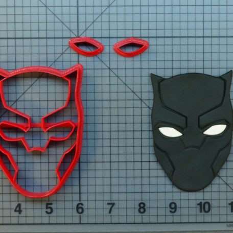 Black Panther Cookie and Fondant Cutter Fondant 2pc