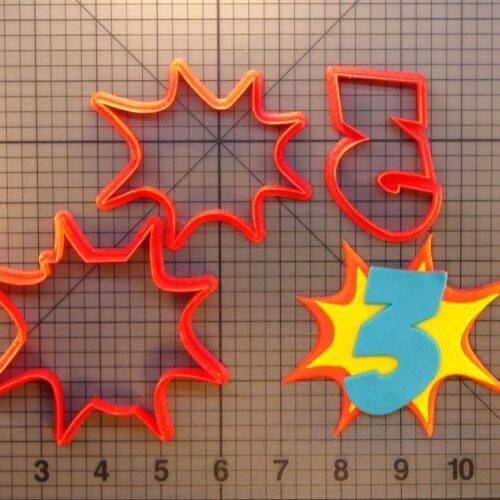Pow Number 3 266-447 Cookie Cutter Set
