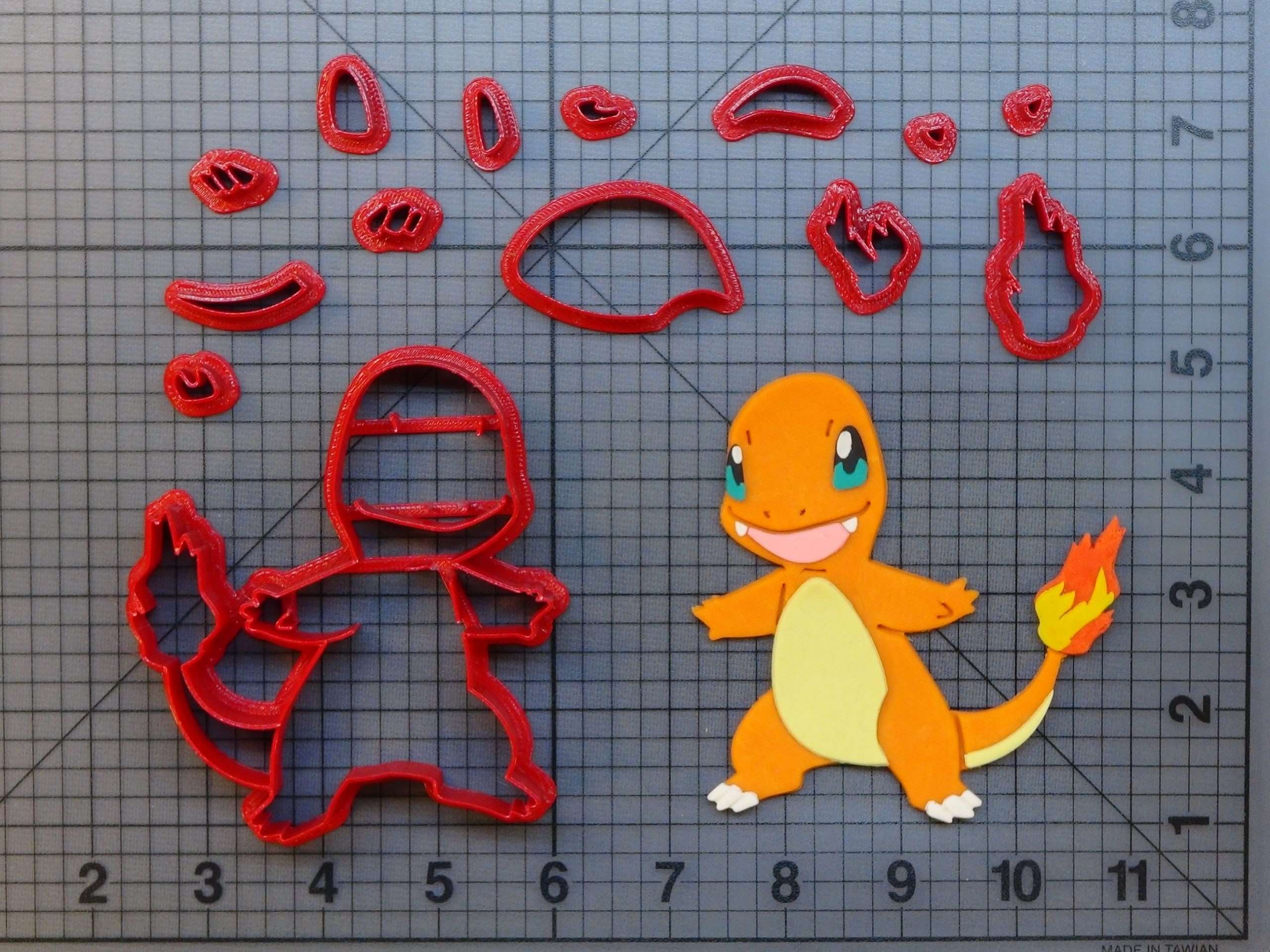 Flexible Plastic Stencil Reusable Pokemon Charmander 