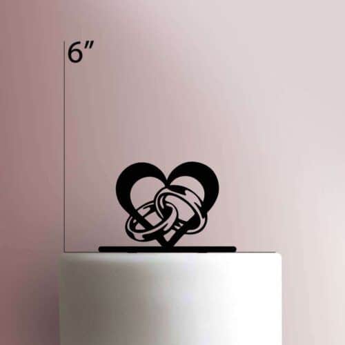 Wedding Bands Heart 225-248 Cake Topper