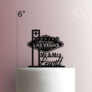 Custom Married in Fabulous Las Vegas Wedding 225-436 Cake Topper