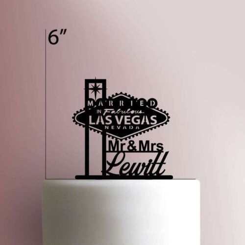 Custom Married in Fabulous Las Vegas Wedding 225-436 Cake Topper