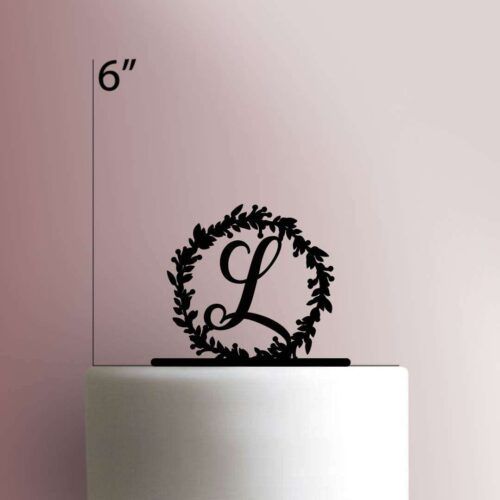 Custom Wreath Initial 225-385 Cake Topper