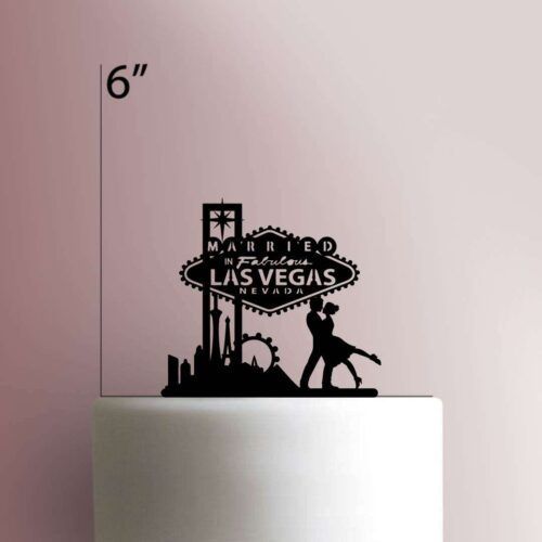 Married in Fabulous Las Vegas Skyline 225-415 Cake Topper