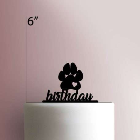 Birthday Paw Heart 225-399 Cake Topper