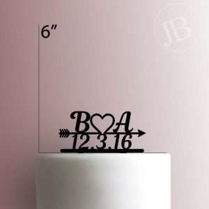 Custom Heart Arrow Initial 225-464 Cake Topper