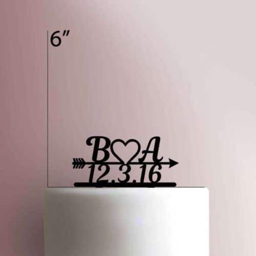 Custom Heart Arrow Initial 225-464 Cake Topper