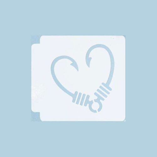 Fishhook Heart 783-A436 Stencil