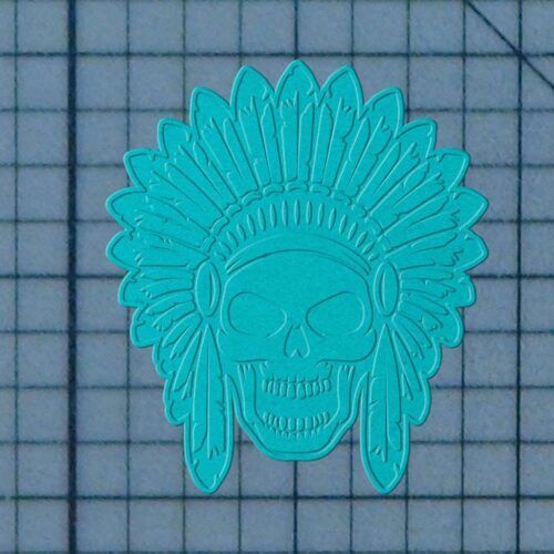 Headdress Skull 227-386 Cookie Cutter and Acrylic Stamp (Embossed 1)