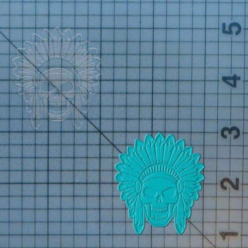Headdress Skull 227-386 Cookie Cutter and Acrylic Stamp (Embossed 2)