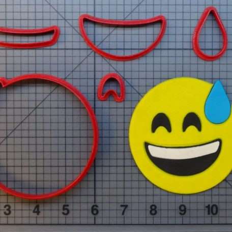 Emoji in Cold Sweat 266-A261 Cookie Cutter Set