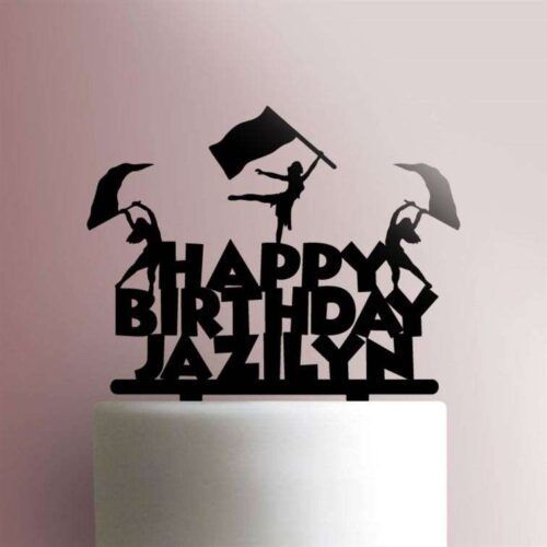 Custom Color Guard Happy Birthday 225-564 Cake Topper