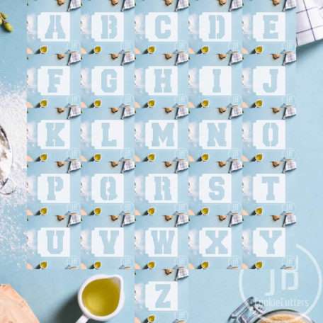 College Font Uppercase 783-A599 Stencils