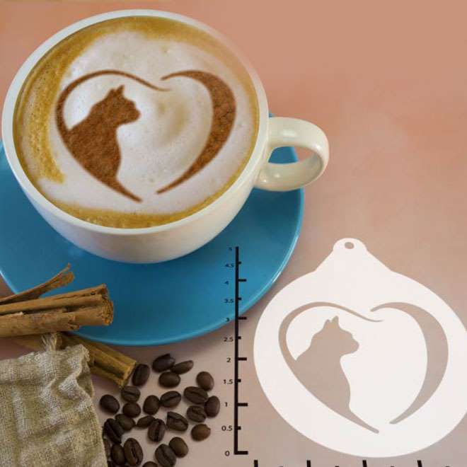 Cat Heart 263-072 Latte Art Stencil