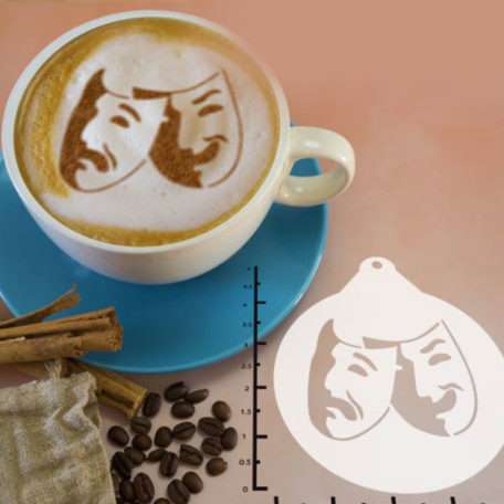 Comedy and Tragedy 263-085 Latte Art Stencil