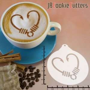 Fishhook Heart 263-052 Latte Art Stencil